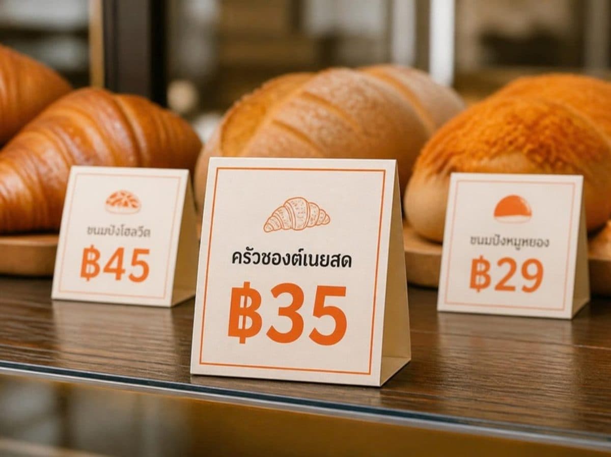 ป้ายราคา A4 ตัดเอง